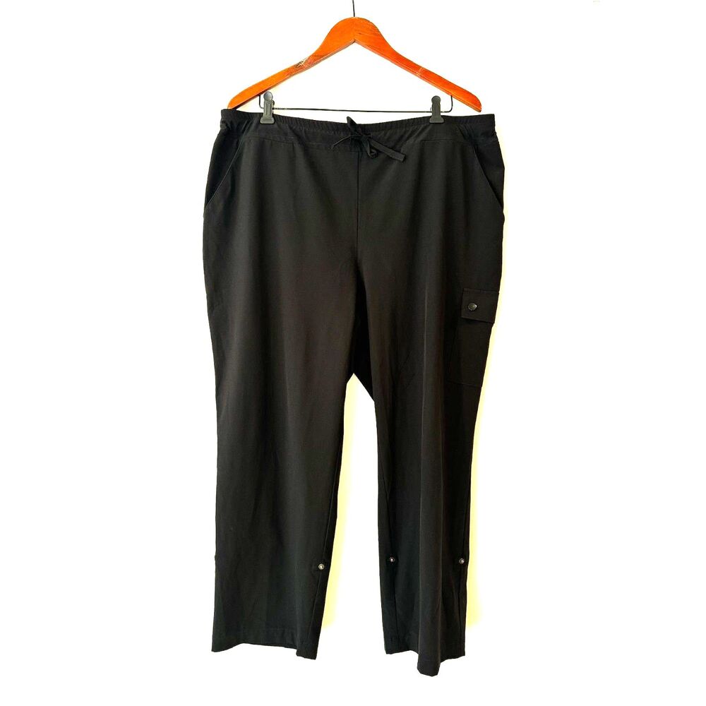Chico's Zenergy Black Casual Pants Pull On Size 3P/18 Petite Pockets